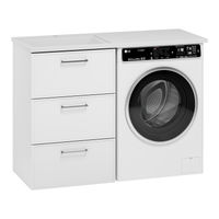 Тумба под раковину Brevita Frame 55 напольная 3 ящ. под стиральную машину / Fra-070155-013Я белая матовая эмаль — 1