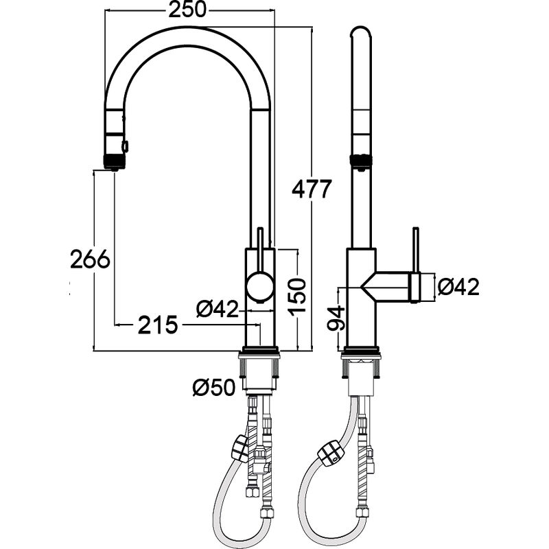 Смеситель для кухни Paulmark Galant Ga213077-GM вороненая сталь