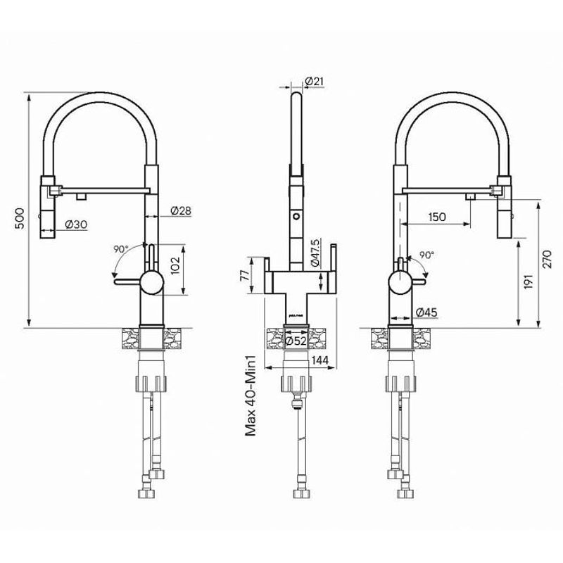 Смеситель для кухни Paulmark Gravity Gr213188-CR хром