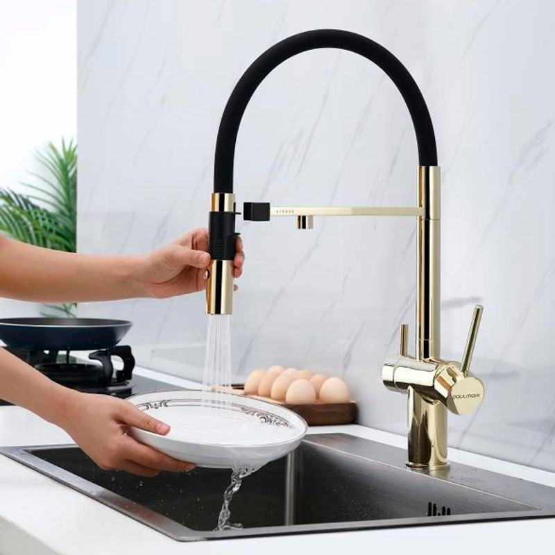 Смеситель для кухни Paulmark Gravity Gr213188-G золото