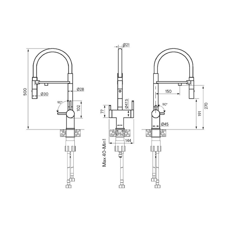 Смеситель для кухни Paulmark Gravity Gr213188-G золото