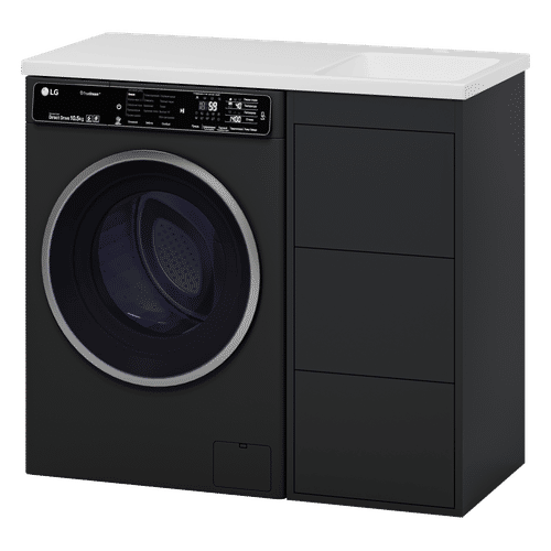 Тумба под раковину Brevita Grafit 40 напольная 3 ящ. под стиральную машину / GRA-01040-013Я графит