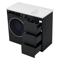 Тумба под раковину Brevita Grafit 40 напольная 3 ящ. под стиральную машину / GRA-01040-013Я графит — 7