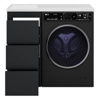 Тумба под раковину Brevita Grafit 40 напольная 3 ящ. под стиральную машину / GRA-01040-013Я графит — 8