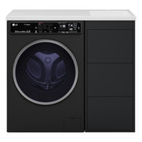 Тумба под раковину Brevita Grafit 40 напольная 3 ящ. под стиральную машину / GRA-01040-013Я графит — 6