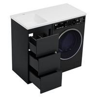 Тумба под раковину Brevita Grafit 40 напольная 3 ящ. под стиральную машину / GRA-01040-013Я графит — 3