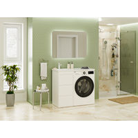 Тумба под раковину Brevita Grafit 40 напольная 3 ящ. под стиральную машину / GRA-01040-023Я белая — 11