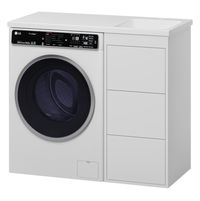 Тумба под раковину Brevita Grafit 40 напольная 3 ящ. под стиральную машину / GRA-01040-023Я белая — 1