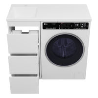 Тумба под раковину Brevita Grafit 40 напольная 3 ящ. под стиральную машину / GRA-01040-023Я белая — 9