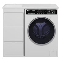 Тумба под раковину Brevita Grafit 40 напольная 3 ящ. под стиральную машину / GRA-01040-023Я белая — 6