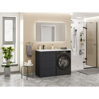 Тумба под раковину Brevita Grafit 60 напольная 3 ящ. под стиральную машину / GRA-01060-013Я графит — 11