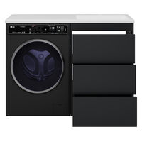 Тумба под раковину Brevita Grafit 60 напольная 3 ящ. под стиральную машину / GRA-01060-013Я графит — 5