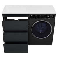 Тумба под раковину Brevita Grafit 60 напольная 3 ящ. под стиральную машину / GRA-01060-013Я графит — 10