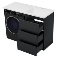 Тумба под раковину Brevita Grafit 60 напольная 3 ящ. под стиральную машину / GRA-01060-013Я графит — 8