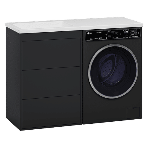 Тумба под раковину Brevita Grafit 60 напольная 3 ящ. под стиральную машину / GRA-01060-013Я графит