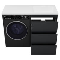 Тумба под раковину Brevita Grafit 60 напольная 3 ящ. под стиральную машину / GRA-01060-013Я графит — 6