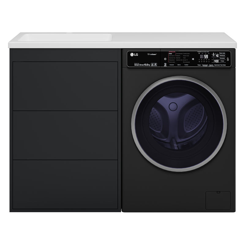 Тумба под раковину Brevita Grafit 60 напольная 3 ящ. под стиральную машину / GRA-01060-013Я графит