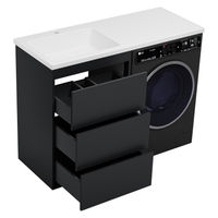 Тумба под раковину Brevita Grafit 60 напольная 3 ящ. под стиральную машину / GRA-01060-013Я графит — 9