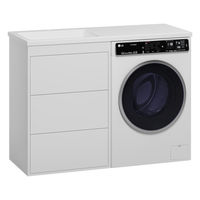 Тумба под раковину Brevita Grafit 60 напольная 3 ящ. под стиральную машину / GRA-01060-023Я белая — 2