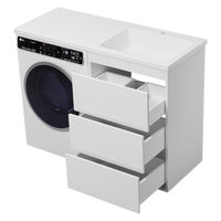 Тумба под раковину Brevita Grafit 60 напольная 3 ящ. под стиральную машину / GRA-01060-023Я белая — 7