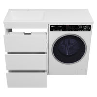 Тумба под раковину Brevita Grafit 60 напольная 3 ящ. под стиральную машину / GRA-01060-023Я белая — 6