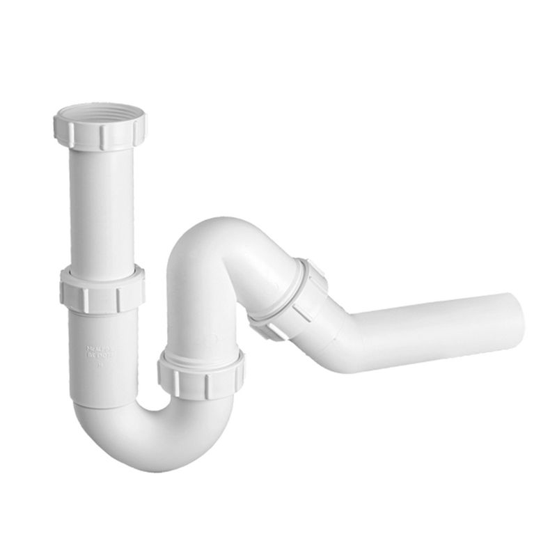 Сифон трубный P/S-образный McAlpine HC6 (1 1/2"х40мм) без выпуска с универсальной отводной трубой D40мм.