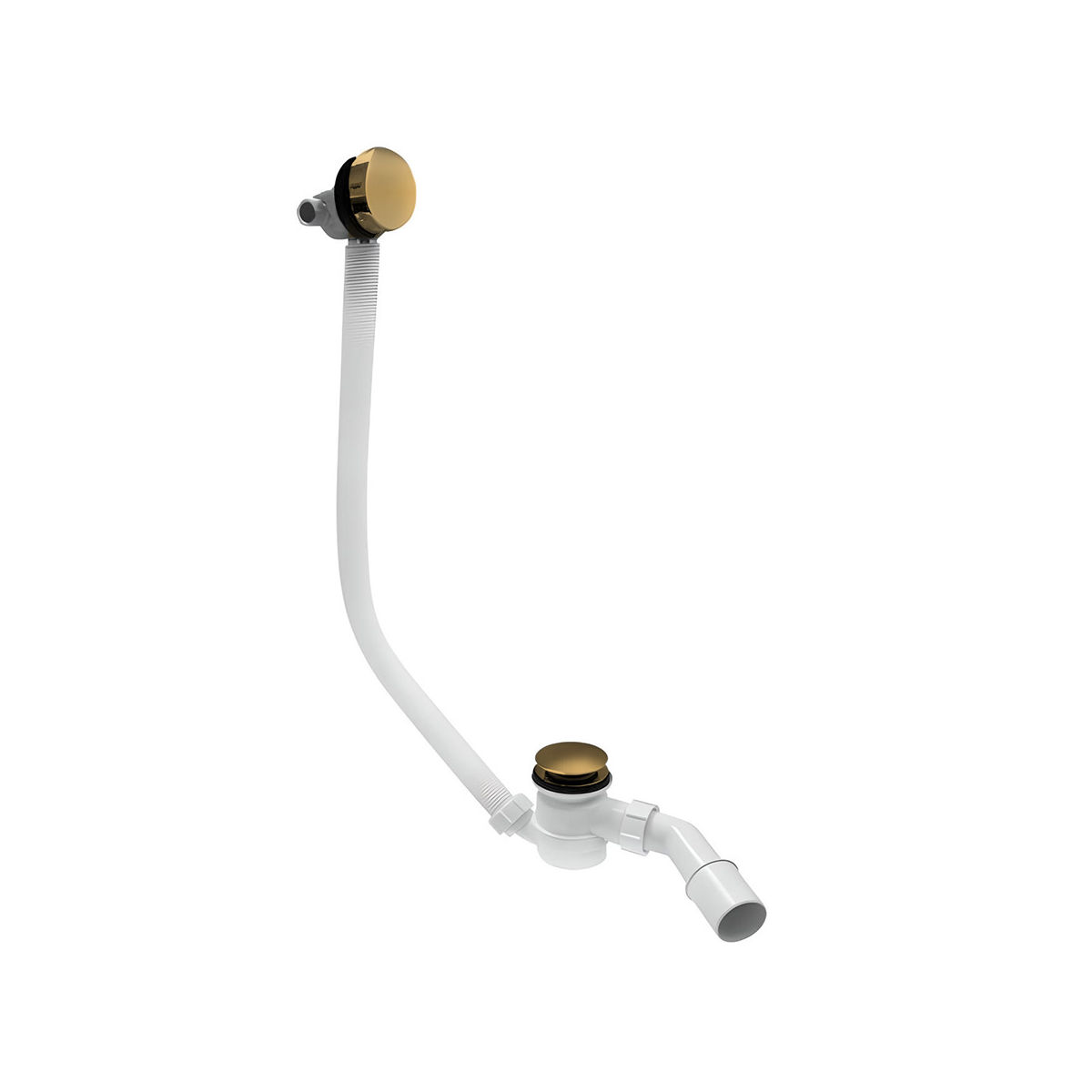 Сифон для ванны McAlpine HCN2600CC-15MM-Gold click-clack, с механизмом наполнения, золото