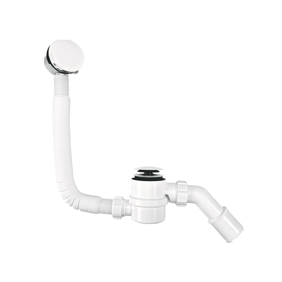 Сифон для ванны McAlpine HCN2600CC-15MM-WH click-clack, с механизмом наполнения, белый