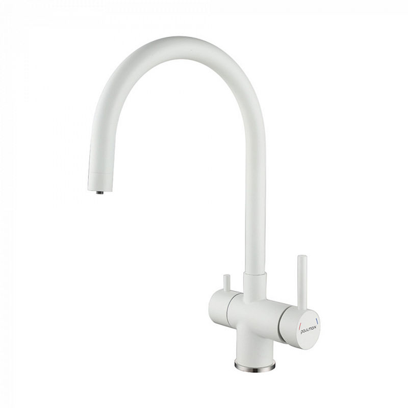 Смеситель для кухни Paulmark Heller He213218-431(WH) белый матовый