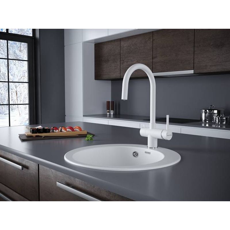 Смеситель для кухни Paulmark Heller He213218-431(WH) белый матовый