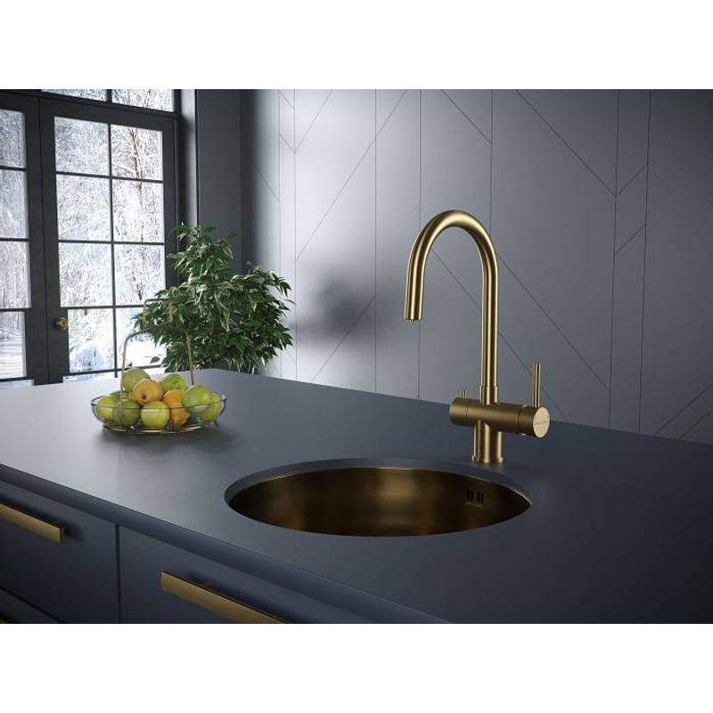 Смеситель для кухни Paulmark Heller He213218-BG брашированное золото