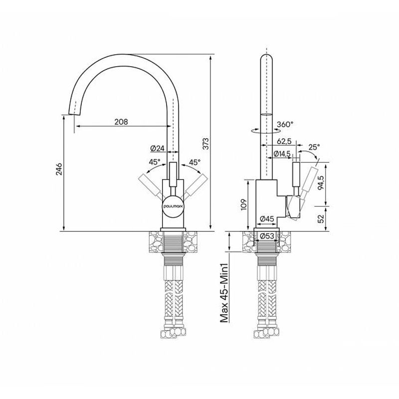 Смеситель для кухни Paulmark Holstein Ho212063-CR хром