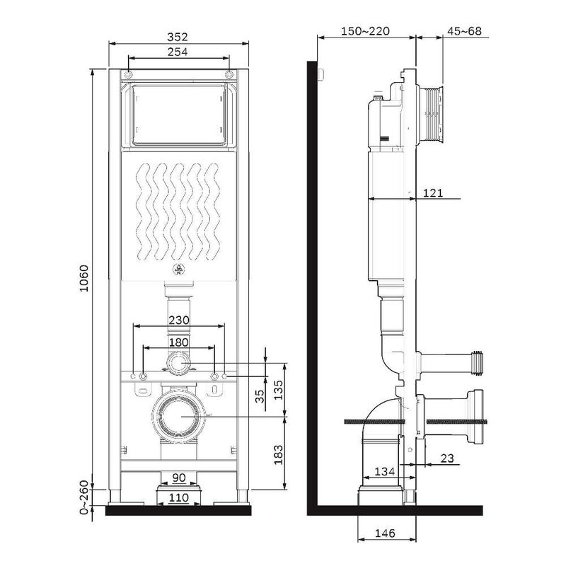 Инсталляция для унитаза AM.PM ErgoFit I012711 для подвесного унитаза
