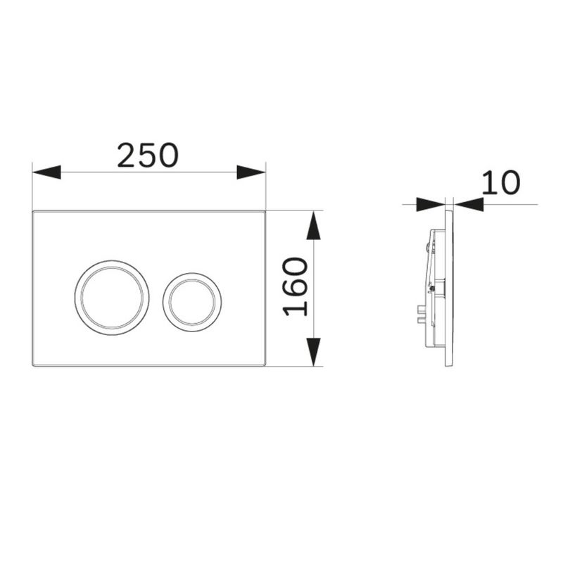 Кнопка смыва AM.PM ErgoFit L I110138 пластик черный матовый