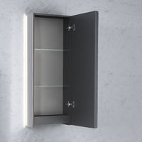 Шкаф с зеркалом для ванной Jorno Incline 45 / Inc.03.45/P/А/JR (антрацит) — 2