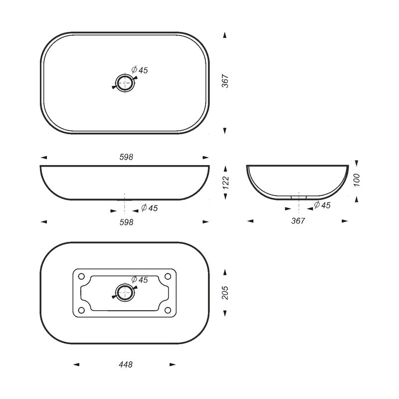 Раковина Sanita Инфинити 60 см INFSLWB01 белый