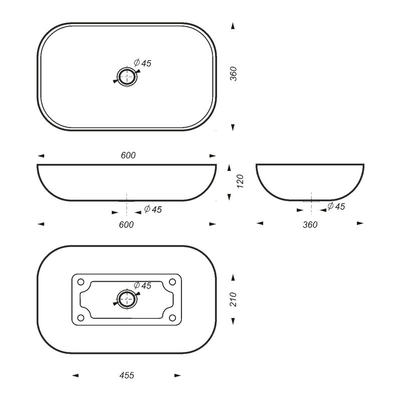Раковина Sanita Инфинити 60 см INFSLWB25 серый матовый