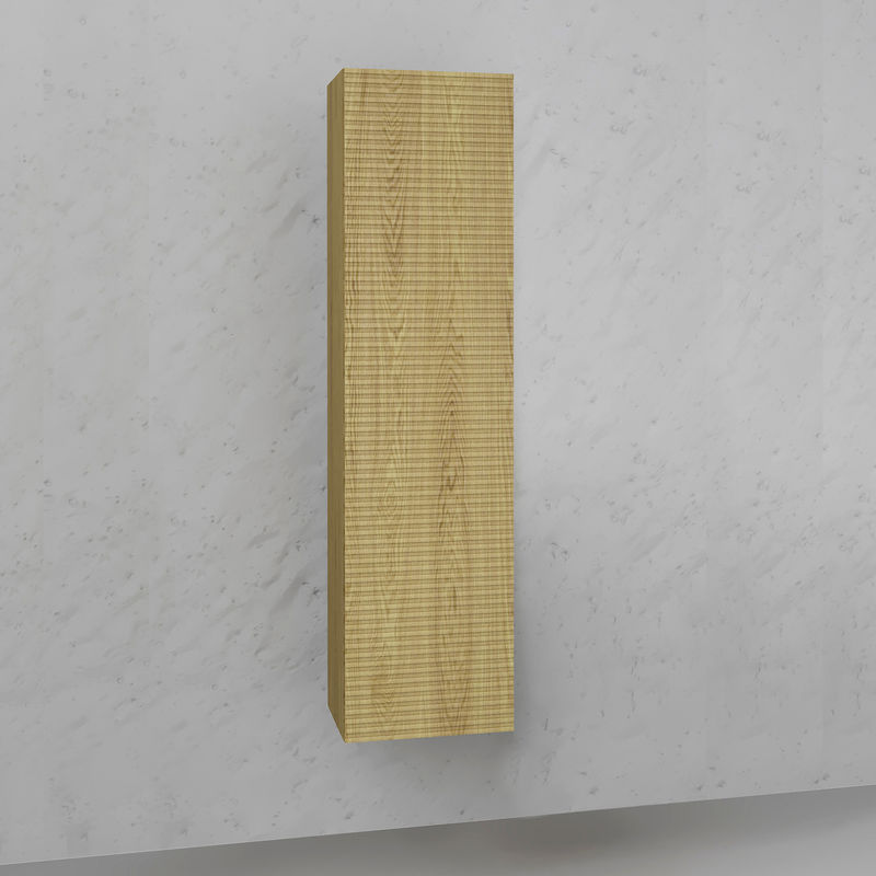 Шкаф-пенал для ванной Jorno Karat 123 подвесной / Kar.04.130/P/BuL бук светлый