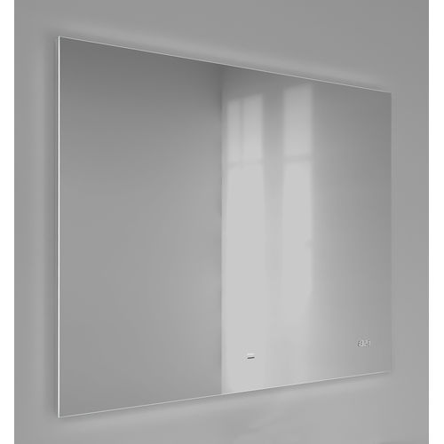 Зеркало Raval Kvadro 100x80 с подсветкой и часами / Kvdr.02.100/W/RL