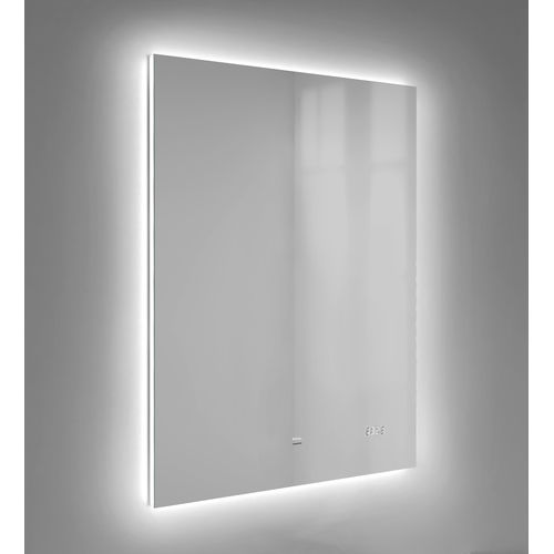Зеркало Raval Kvadro 60x80 с подсветкой и часами / Kvdr.02.60/W/RL