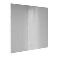 Зеркало Raval Kvadro 80x80 с подсветкой и часами / Kvdr.02.80/W/RL — 2