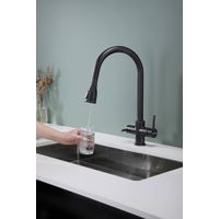 Смеситель для кухни Paulmark Lange La214212-418(BLM) черный металлик — 6