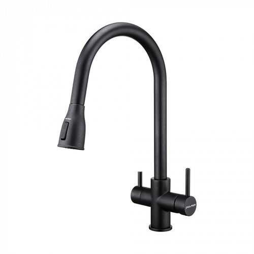 Смеситель для кухни Paulmark Lange La214212-418(BLM) черный металлик