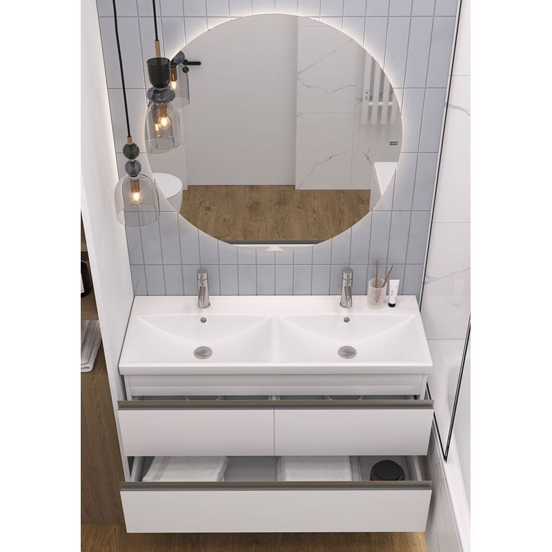 Тумба под раковину Laparet Electra 120 подвесная / LE-WCAB-120D-101 ультра белый глянец