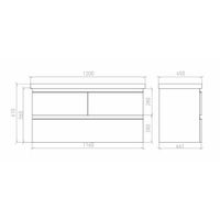 Тумба под раковину Laparet Electra 120 подвесная / LE-WCAB-120D-101 ультра белый глянец — 4
