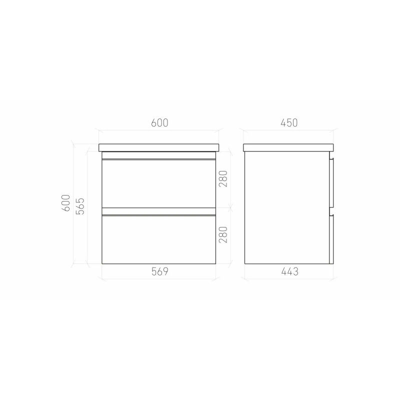 Тумба под раковину Laparet Electra 60 подвесная / LE-WCAB-60-322 дуб Рока