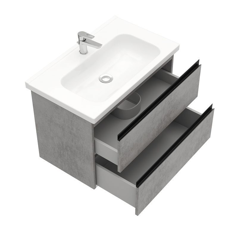 Тумба под раковину Laparet Electra 80 подвесная / LE-WCAB-80-323 хромикс серебро