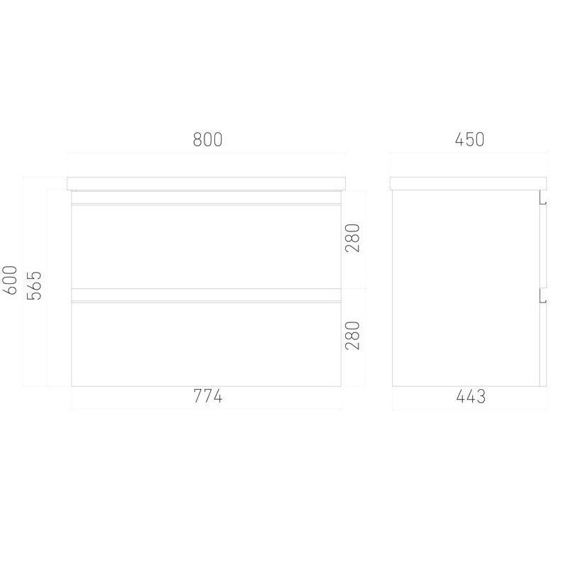Тумба под раковину Laparet Electra 80 подвесная / LE-WCAB-80-323 хромикс серебро