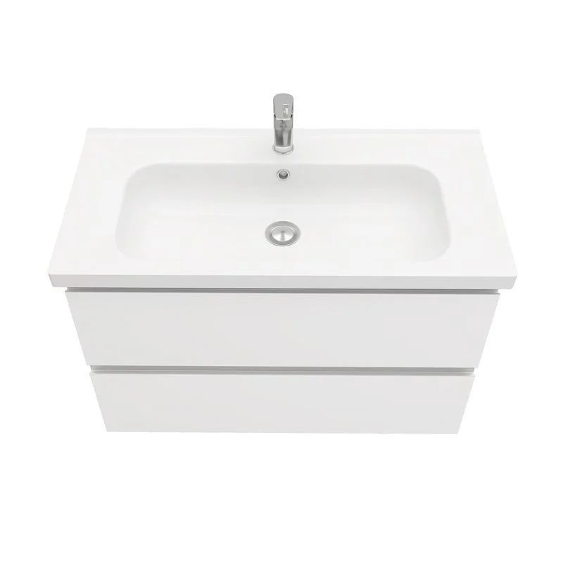 Тумба под раковину Laparet Electra 90 подвесная / LE-WCAB-90-101 ультра белый глянец