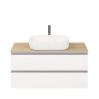 Тумба под раковину Laparet Electra 120 со столешницей подвесная / LE-WCABtop-120-101-333 ультра белый глянец/дуб Каселла — 2